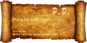 Purgly Dénes névjegykártya